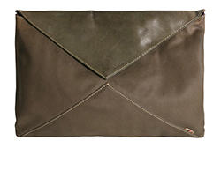 Paul Smith Large Envelope Clutch, Leather/Canvas, Green, DB, 1*
